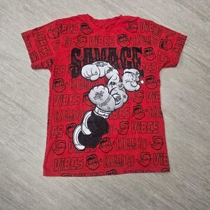 Popeye Men's Red T-shirt